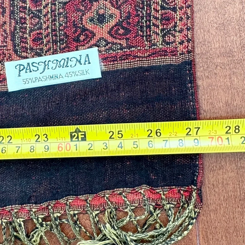Pashmina Reversible Butterfly Paisley‎ Silk Blend Wrap Scarf, Women OS Boho